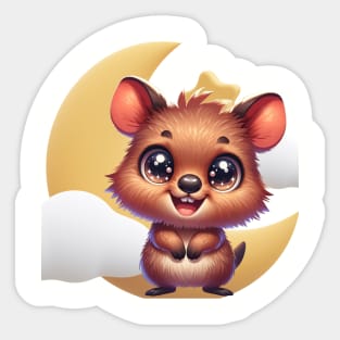 Quokka Moonlight Cuddle Sticker